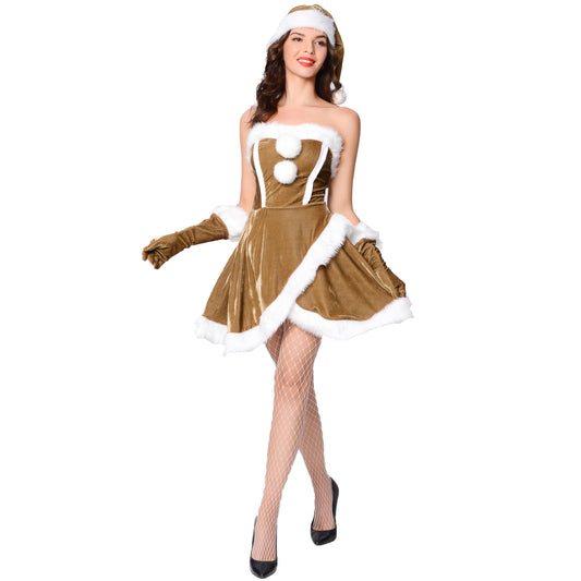 Strapless Christmas costume performance costume