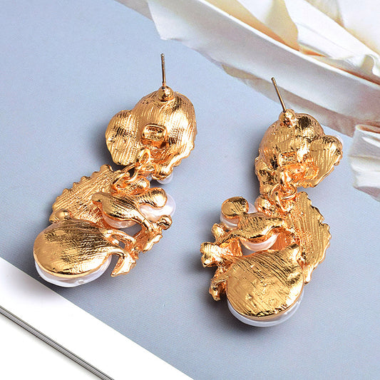 Fashion earrings ZA exaggerated pearl jewelry