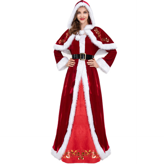 Christmas Queen Long Dress Christmas Costume