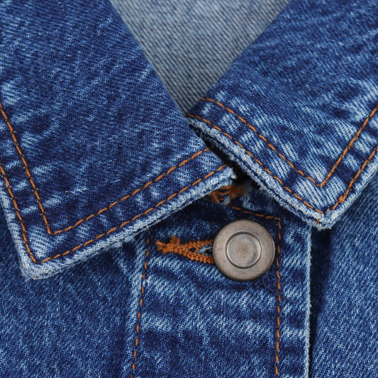 Fashion collar sleeveless denim dress for women