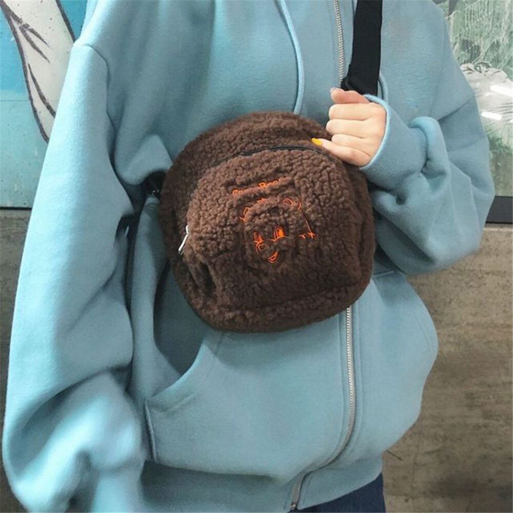 Fashion Original Wool Ladies Shoulder Bags Phone Pouch Classic Style Casual Solid Color Messenger Bag Women