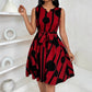 Womens European And American-style Belted A-line Dress