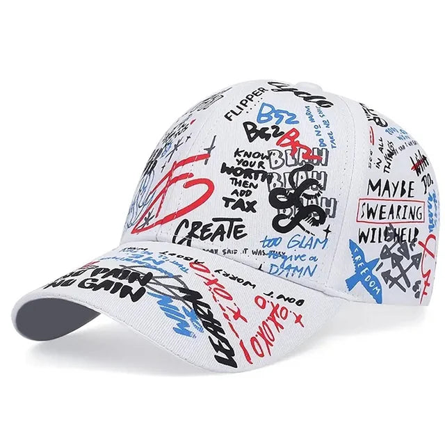 fashion Letter Baseball Cap Graffiti Sun Hip Hop Cap Visor Spring Hat Men Adjustable Snapback Cotton Cap For Women Men Hats