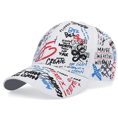 fashion Letter Baseball Cap Graffiti Sun Hip Hop Cap Visor Spring Hat Men Adjustable Snapback Cotton Cap For Women Men Hats
