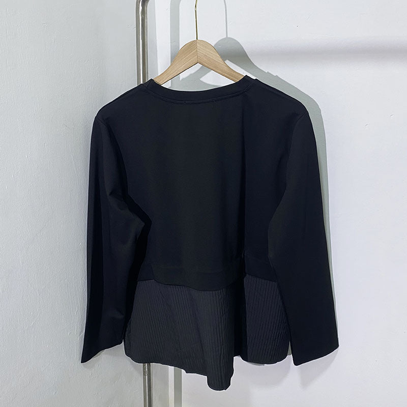 New fashion design long sleeved sweatshirt with irregular hem and loose casual pullover top for women