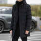 Loose men's medium to long thick warm casual fashion cotton jacket hooded cotton jacket for men