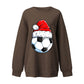 Christmas football element printed Christmas hoodie