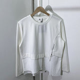 New fashion design long sleeved sweatshirt with irregular hem and loose casual pullover top for women