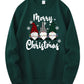Men's Christmas Gnome Graphic Sweatshirt - Olive Green Casua