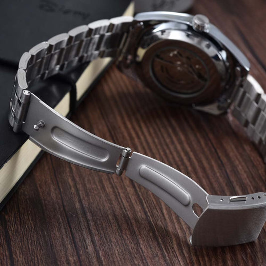 Relogio Masculino Men Tourbillon Watches Stainless Steel Band Automatic Mechanical Wristwatches Moon Phase Small Seconds Watch