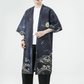 Summer New Chinese Style Men Fashion Print Long Crane Hanfu Japanese Large Cardigan Cloak Men