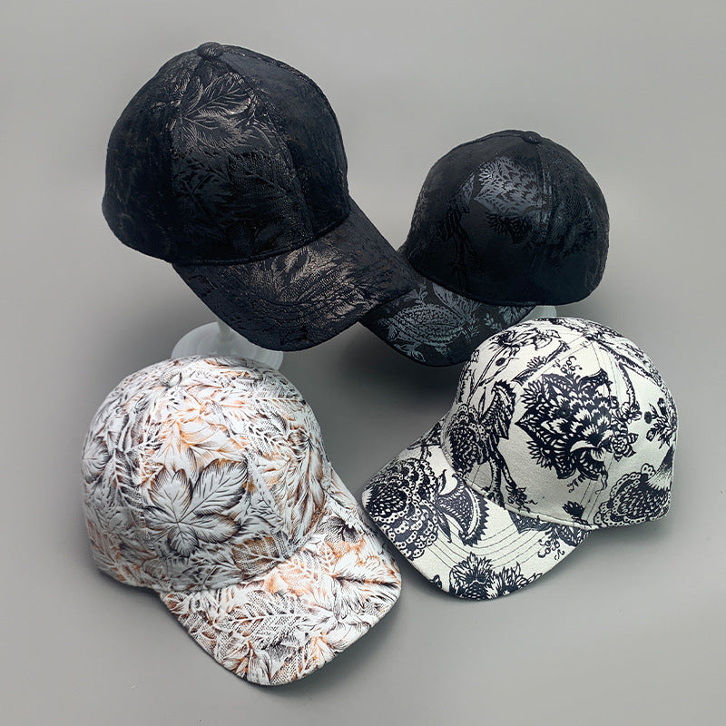Korean Style Pure Leather Printing Baseball Caps