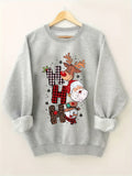 Festive Christmas Sweatshirt for Women, Plus Size Casual