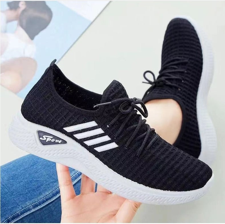 Autumn New Women's Shoes Fashion Single Shoes Casual Sports Travel Shoes Non slip Old Beijing Mesh Running Shoes