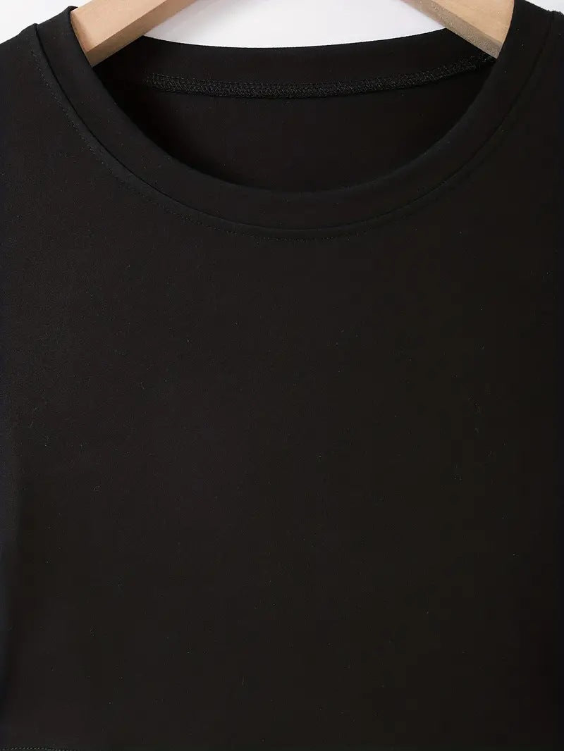 Women's Short Top Christmas Crop Top INS Style Spicy Girl Basic Short Sleeve Round Neck T-Shirt