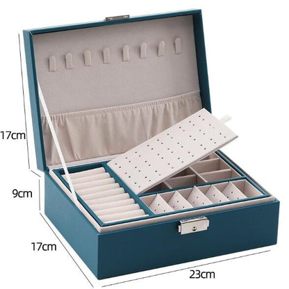WE Leather Jewelry Box for Women Gifts Box Necklace Earring Ring Jewelry Organizer Storage Joyeros Organizador