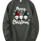 Men's Christmas Gnome Graphic Sweatshirt - Olive Green Casua