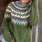 Half high collar pullover straight tube printed neutral style sweater