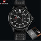 NAVIFORCE Men's Leather Army Military Quartz Watches