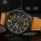 NAVIFORCE Men's Leather Army Military Quartz Watches