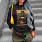 Portrait pattern printed round neck hoodie for women