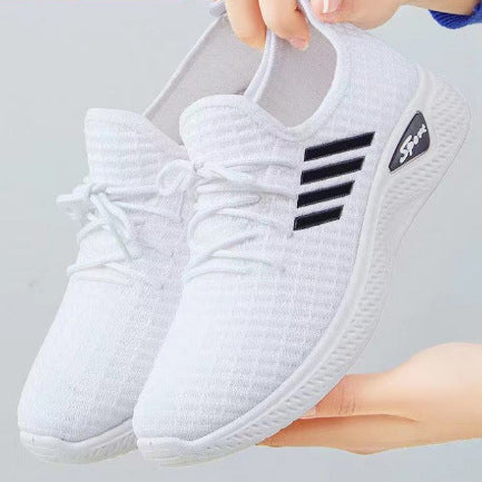 Autumn New Women's Shoes Fashion Single Shoes Casual Sports Travel Shoes Non slip Old Beijing Mesh Running Shoes