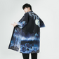 Summer New Chinese Style Men Fashion Print Long Crane Hanfu Japanese Large Cardigan Cloak Men