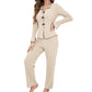 Fashionable Long-Sleeve Jumpsuit With A Notched Collar And Bow Detail