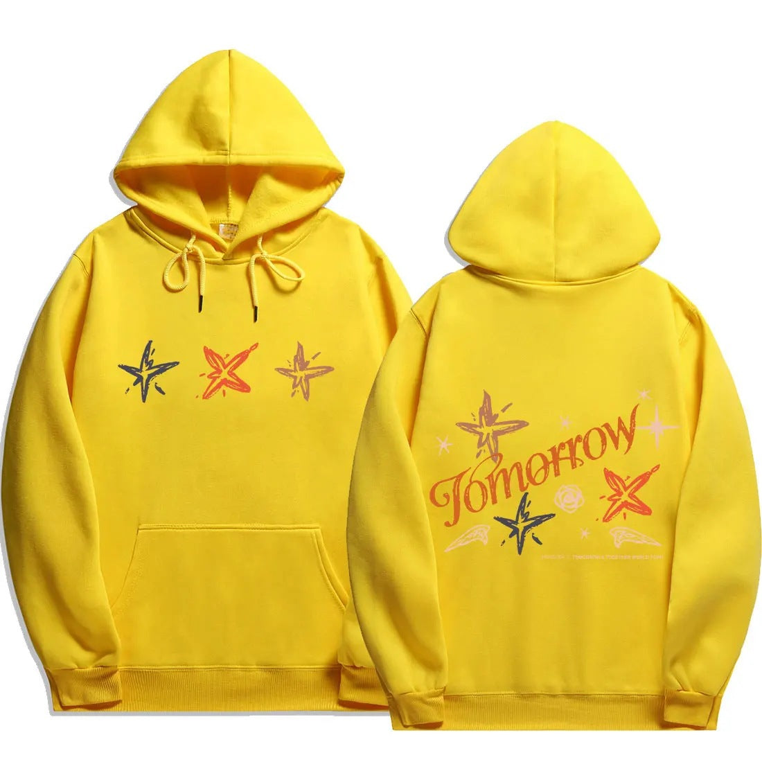 txt act promise print Hip Hop Hoodies Men Fashion Long