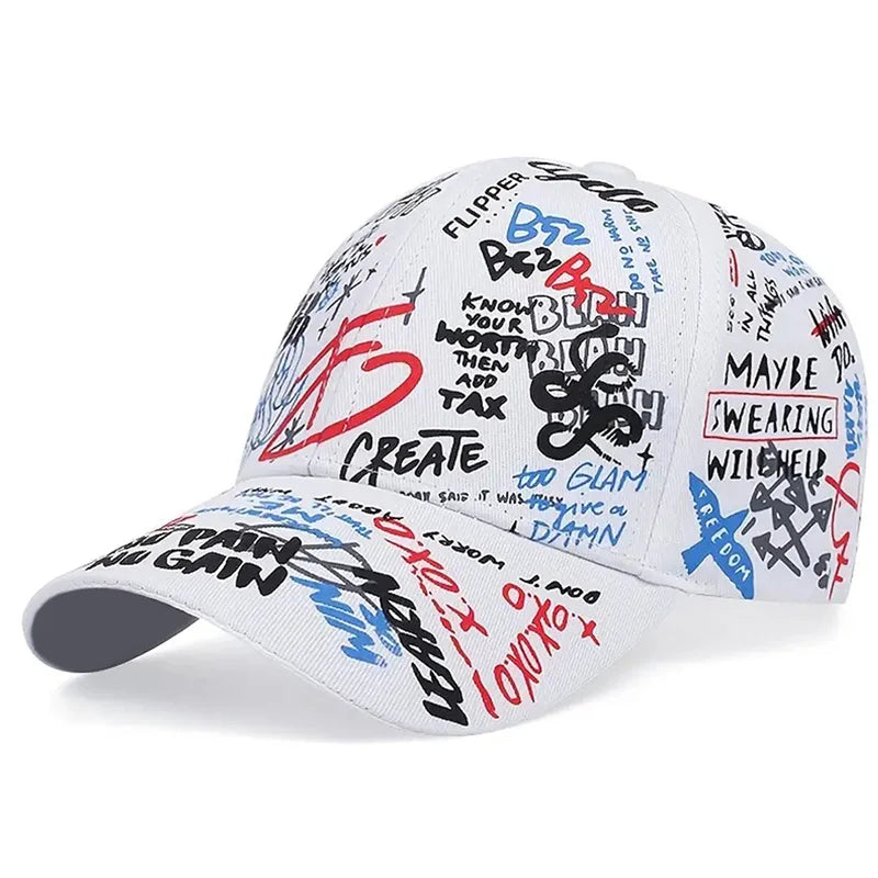 fashion Letter Baseball Cap Graffiti Sun Hip Hop Cap Visor Spring Hat Men Adjustable Snapback Cotton Cap For Women Men Hats
