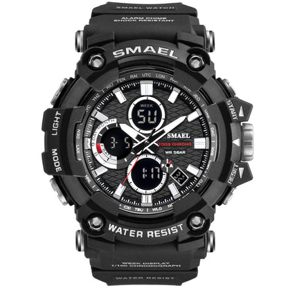 SMAEL 1802D Sport Watch Dual Time Men Watches 50m WaterproofMale Clock  Military Watches for Men  Shock Resisitant Sport Watches Gifts