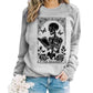 Skeleton Reading Butterfly Pattern Printed Hoodie