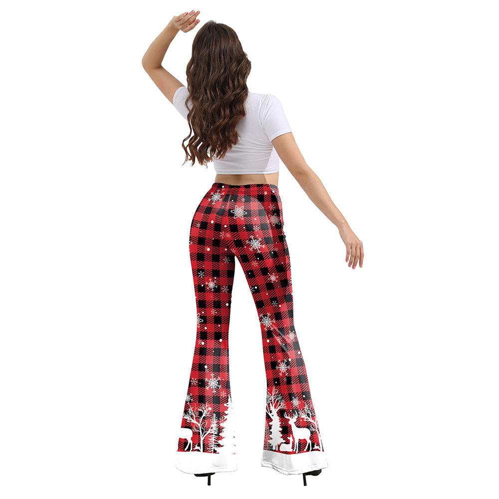 Christmas women's bell bottom pants