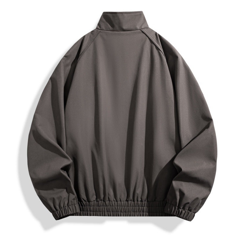 Stand Collar Jacket For Men Loose Casual Jacket