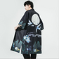 Summer New Chinese Style Men Fashion Print Long Crane Hanfu Japanese Large Cardigan Cloak Men