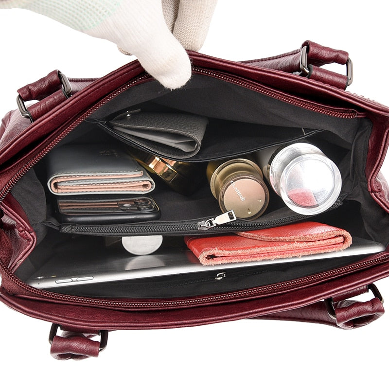 New Retro Fashion High Quality Leather Women's Handbags Large Capacity Messenger Bags Ladies Casual Simple Messenger Bags