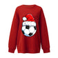 Christmas football element printed Christmas hoodie