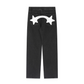 American high street pentagram printed jeans men fashion brand street loose wide leg casual straight trousers