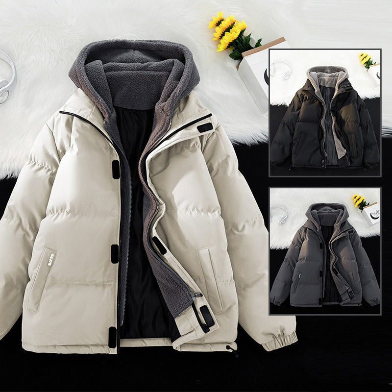 New Plus Size Cotton Coat Men Plus Thick Fashion Brand Winter Cotton Coat Hooded Cotton Coat