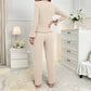 Fashionable Long-Sleeve Jumpsuit With A Notched Collar And Bow Detail