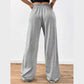 Womens Casual Wide-leg Pants With A Charcoal-colored Tire-track Pattern