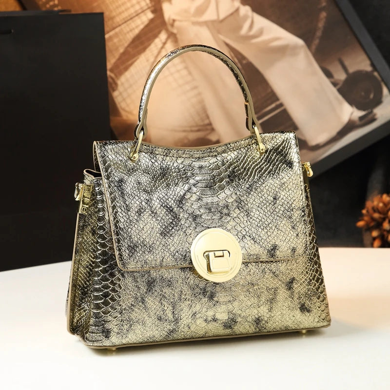 Luxury Fashion Women's Bag Niche Ladies Small Handbag Shoulder Crossbody Bag Laser Craft Genuine Leather Commute Mom Bags Tide