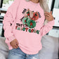 Letter phrase pattern printed casual long sleeved sweatshirt