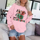 Letter phrase pattern printed casual long sleeved sweatshirt