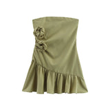 Fashion niche decorative strapless short dress for women