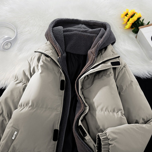 New Plus Size Cotton Coat Men Plus Thick Fashion Brand Winter Cotton Coat Hooded Cotton Coat