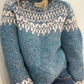 Half high collar pullover straight tube printed neutral style sweater