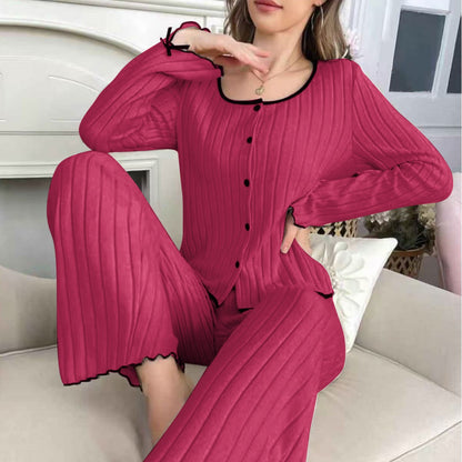 Womens Brushed-soft Ribbed Cardigan For Cozy Sleepwear