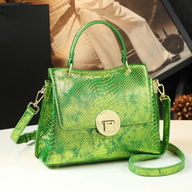 Luxury Fashion Women's Bag Niche Ladies Small Handbag Shoulder Crossbody Bag Laser Craft Genuine Leather Commute Mom Bags Tide