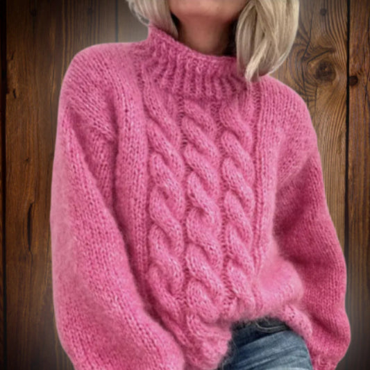 Half high collar pullover straight tube printed neutral style sweater